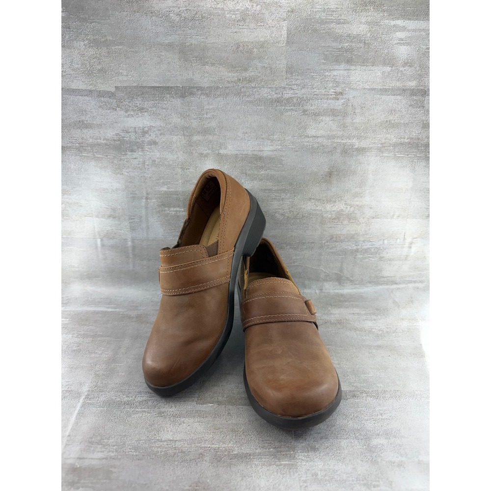 Clarks Collection May Marigold Tan Leather Slip On Loafers Women Size 6 M